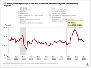 12 month percentage change, consumer price index, selected categories, not seasonally adjusted